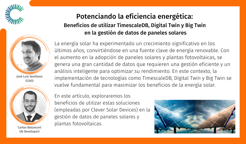 Potenciando la eficiencia energética: Beneficios de utilizar TimescaleDB, Digital Twin y Big Twin en la gestión de datos de paneles solares