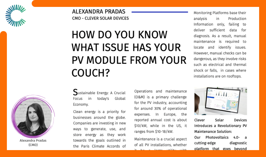 How do you know what issue your PV module has from your couch?