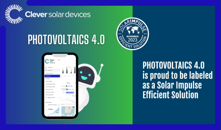 CLEVER SOLAR DEVICE’S Photovoltaics 4.0 is proud to be labeled as a ...